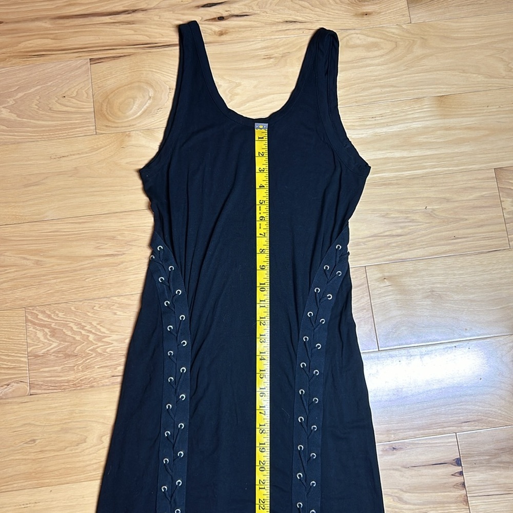 All Saints Black Lace Up Tank Top Maxi Dress | Size Medium - Picture 3 of 10